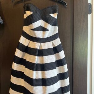 Express striped strapless dress